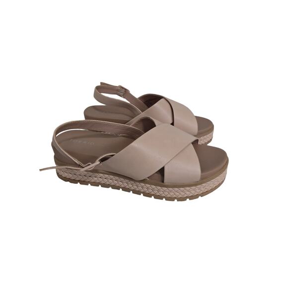 Torrid Women's Criss Cross Flatform Sandal Faux Leather Cross Strap‎ Mauve 11 WW - Picture 2 of 9
